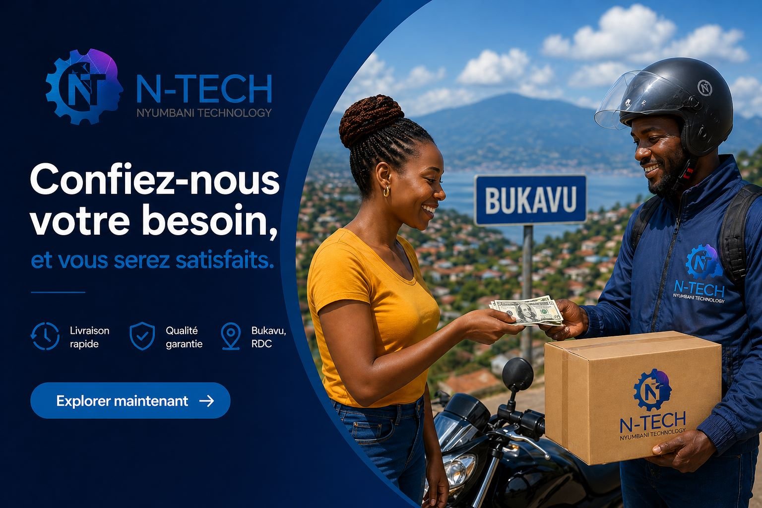 N-Tech Delivery: boutique en ligne et livraison à domicile à Bukavu bientôt disponible